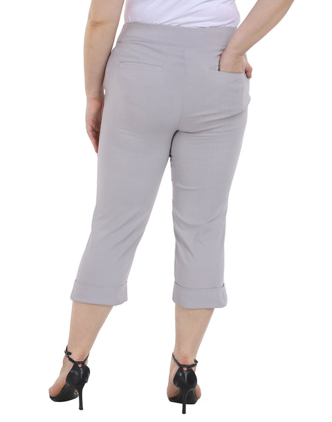 Womens Plus Size Pull On Capris with Pockets