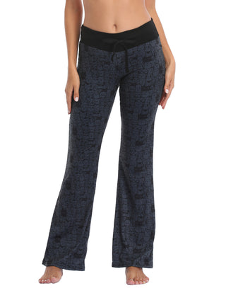 Cat Print Wide Leg Pajama Pants Women's in A Thousand Cats
