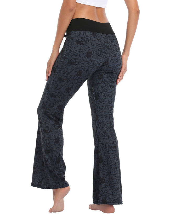 Cat Print Wide Leg Pajama Pants Women's – side view