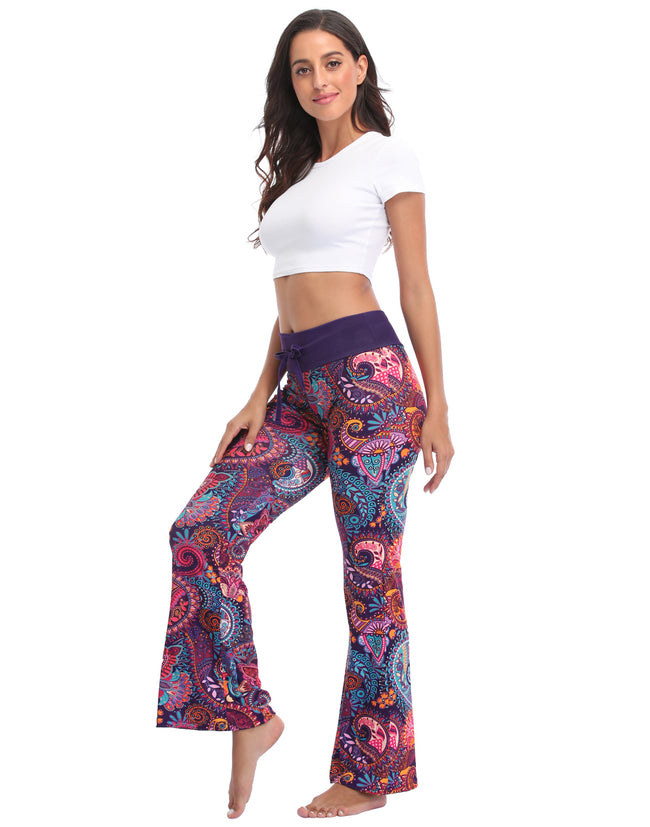 Purple Paisley Wide Leg Pajama Pants – close-up detail