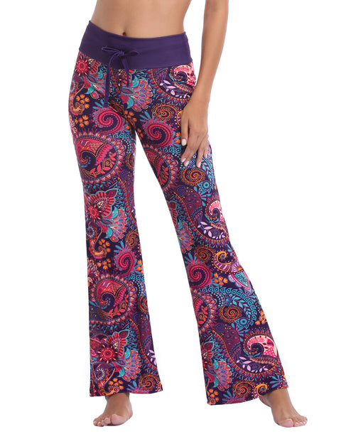 Purple Paisley Wide Leg Pajama Pants