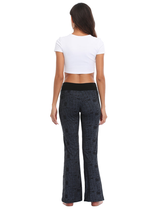 Cat Print Wide Leg Pajama Pants Women's – alternate view