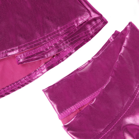 Metallic Pleated Skater Skirt