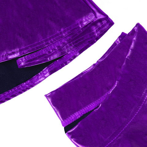 Metallic Pleated Skater Skirt