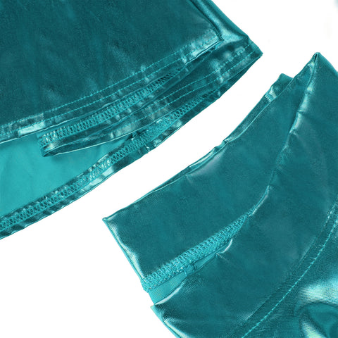 Metallic Pleated Skater Skirt