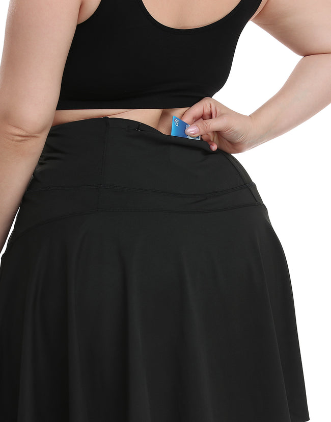 Plus Size Tennis Skort Pleated Golf Skirt – close-up detail