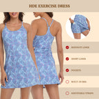 Bandana Paisley Exercise Workout Dress With Built-In Shorts