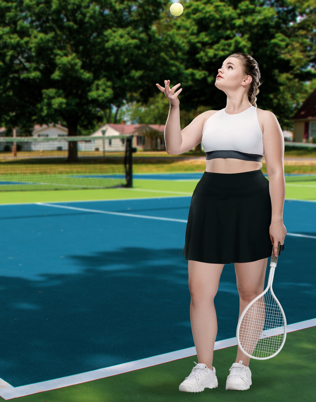 Plus Size Tennis Skort Pleated Golf Skirt with Shorts