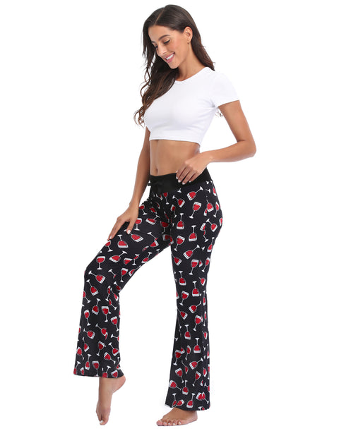 Wine Glasses Wide Leg Pajama Pants