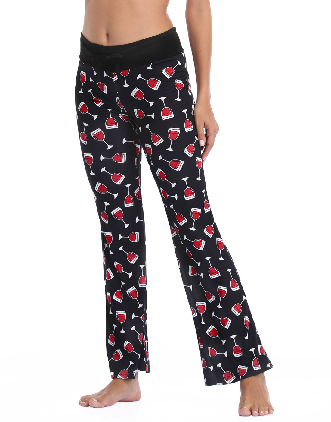 Wine Glasses Wide Leg Pajama Pants