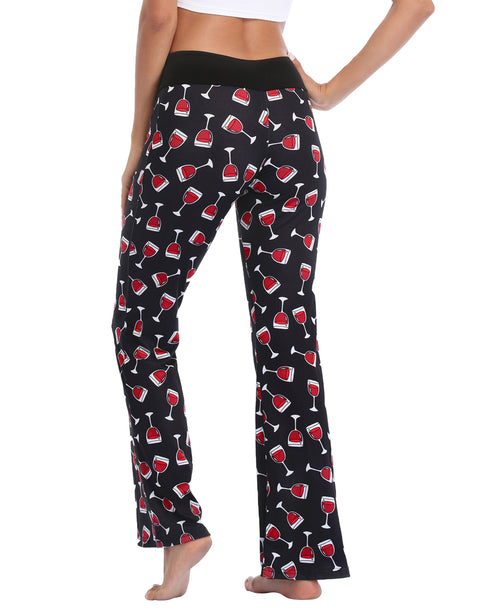 Wine Glasses Wide Leg Pajama Pants