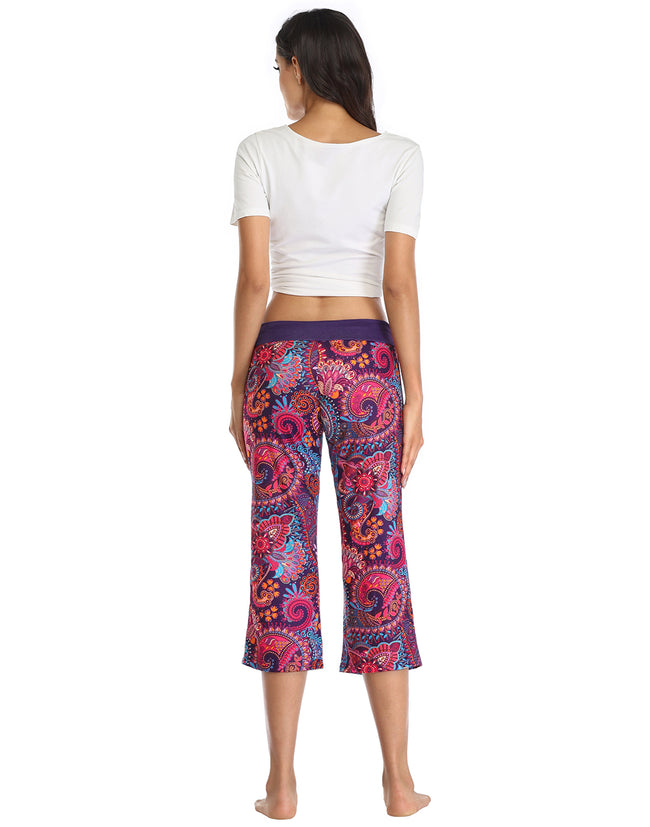 Purple Paisley Cropped Pajama Pants Sleep – alternate view