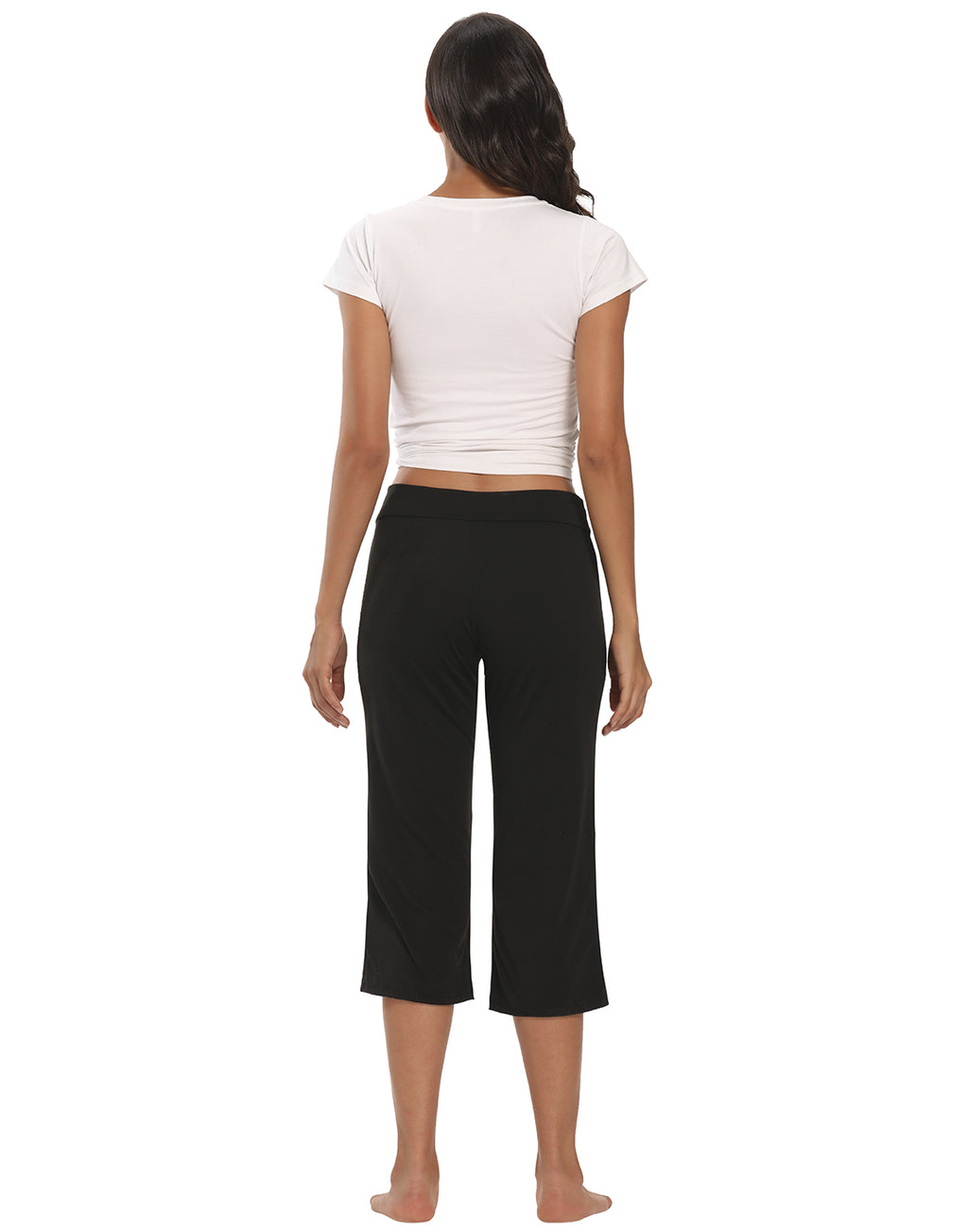Black Cropped Pajama Pants