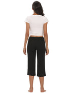 Black Cropped Pajama Pants