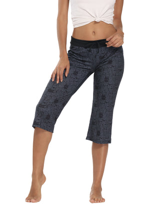 Cat Print Cropped Pajama Pants Sleep Capris in A Thousand Cats