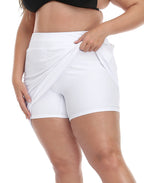 Plus Size Skort Skirt with Bike Shorts and Pockets