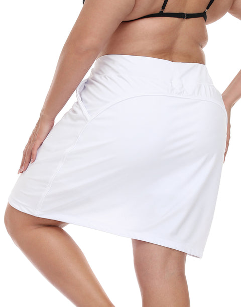 Plus Size Skort Skirt with Bike Shorts and Pockets