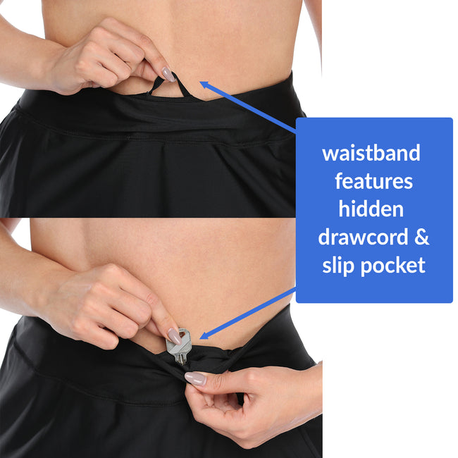 Plus Size Skort with Bike Shorts Pockets – close-up detail
