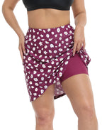 Plus Size Skort Skirt with Bike Shorts and Pockets