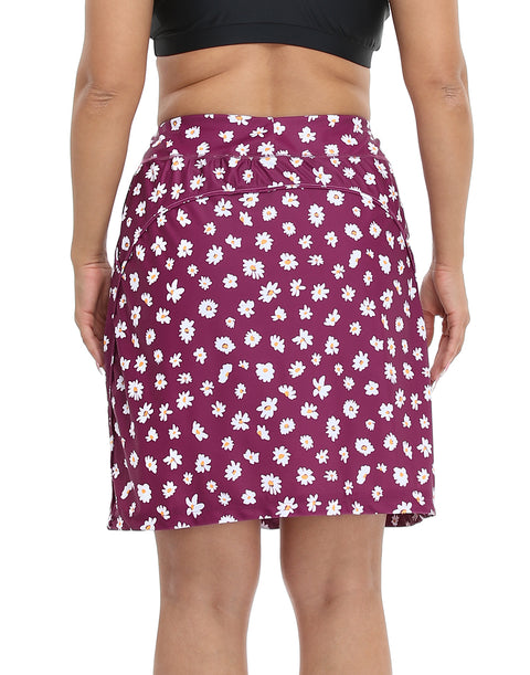 Plus Size Skort Skirt with Bike Shorts and Pockets