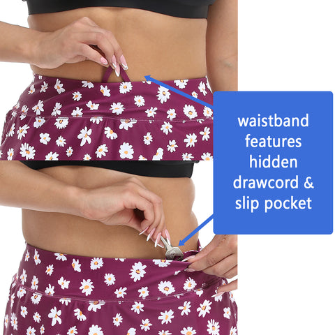 Plus Size Skort Skirt with Bike Shorts and Pockets