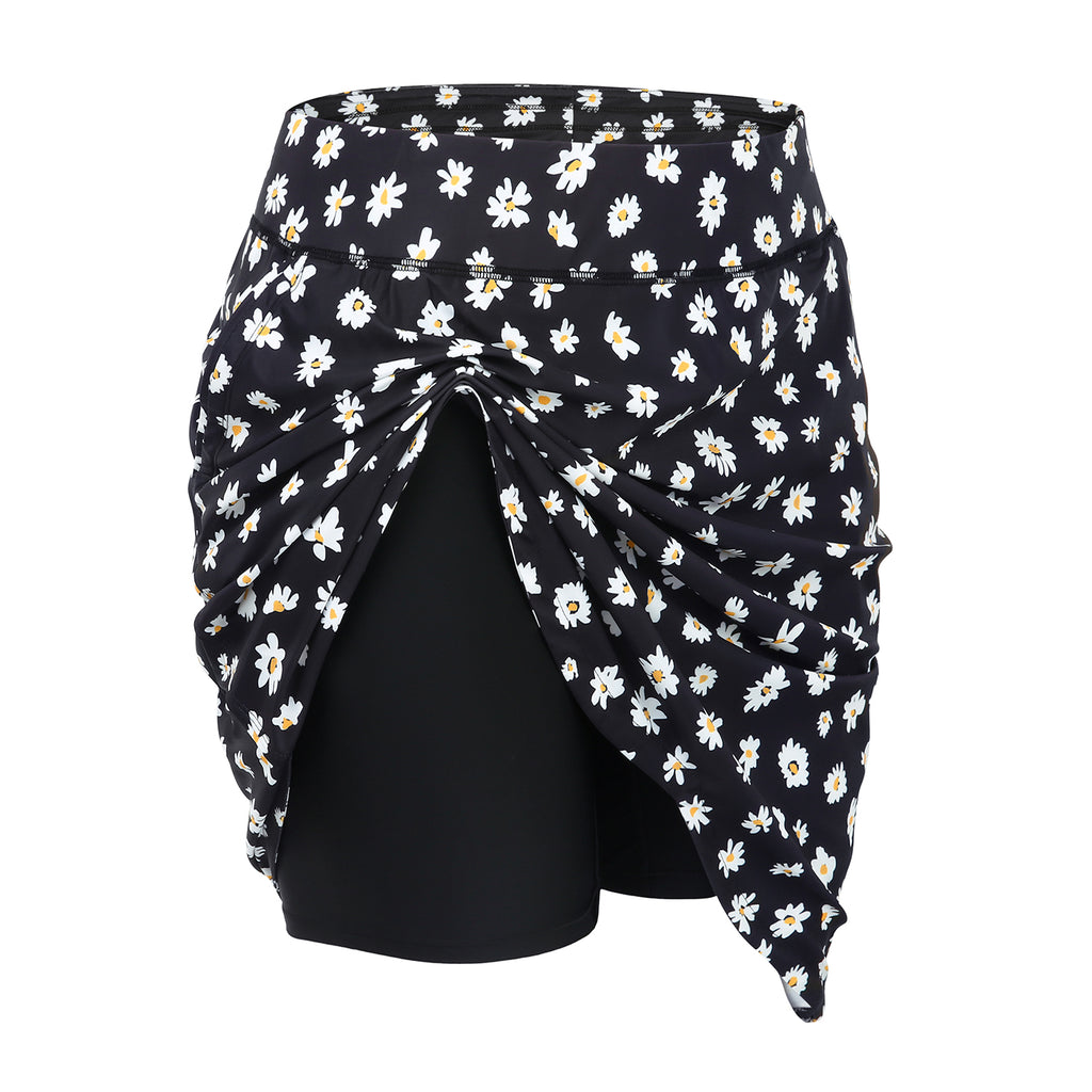 Plus Size Skort Skirt with Bike Shorts and Pockets