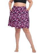 Plus Size Skort Skirt with Bike Shorts and Pockets