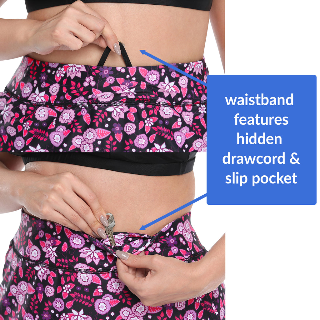 Plus Size Skort Skirt with Bike Shorts and Pockets