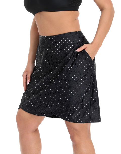 Plus Size Skort Skirt with Bike Shorts and Pockets