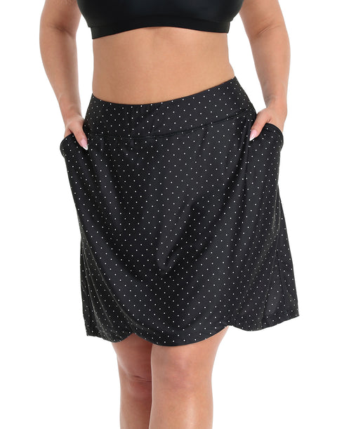 Plus Size Skort Skirt with Bike Shorts and Pockets