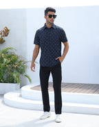 Mens Short Sleeve Button Down Hawaiian Dress Shirt
