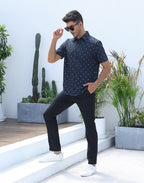 Mens Short Sleeve Button Down Hawaiian Dress Shirt