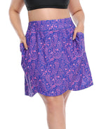 Plus Size Skort Skirt with Bike Shorts and Pockets