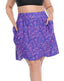 Plus Size Skort with Bike Shorts Pockets in Royal Blue Paisley