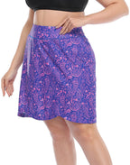 Plus Size Skort Skirt with Bike Shorts and Pockets