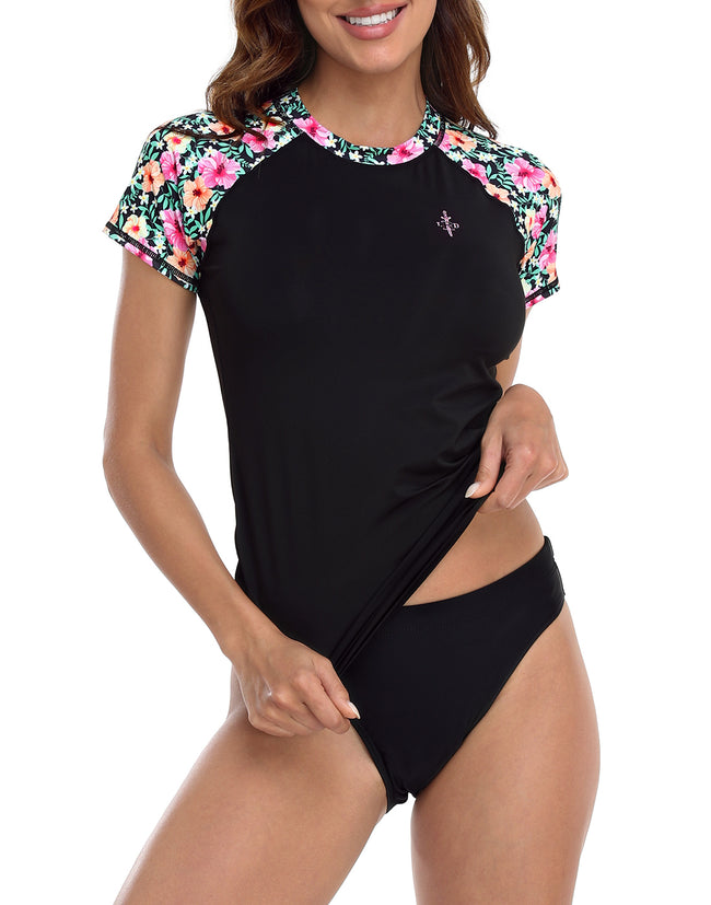 Short Sleeve UPF 50 Rash Guard Swim Shirt – side view