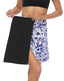 Blue Floral / Black Reversible Cover Up Skirt