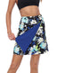 Black Floral / Royal Blue Reversible Cover Up Skirt