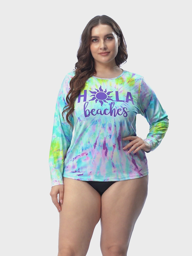 HDE Plus Size Rash Guard for Women UPF 50 Quick Dry Long Sleeve Swim Top
