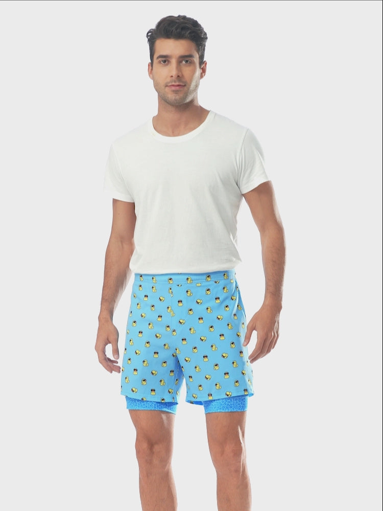 LRD Mens 5" Inseam Swim Trunks with Compression Liner