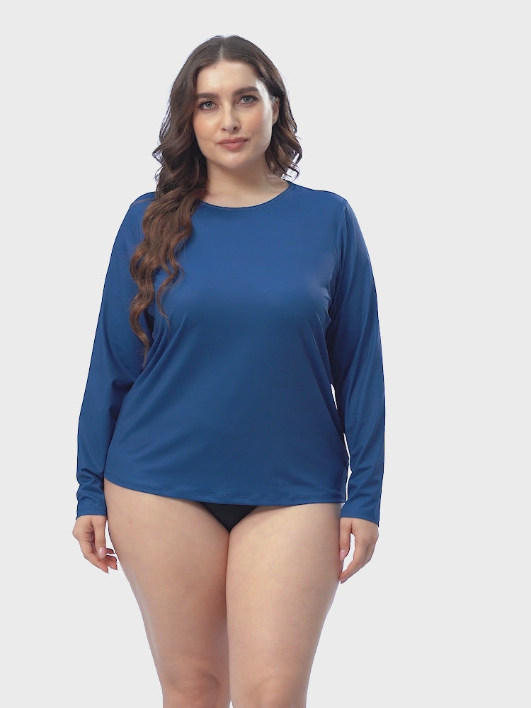 HDE Plus Size Rash Guard for Women UPF 50 Quick Dry Long Sleeve Swim Top
