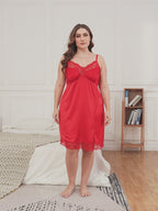 Womens Plus Size Satin Nightgown Chemise