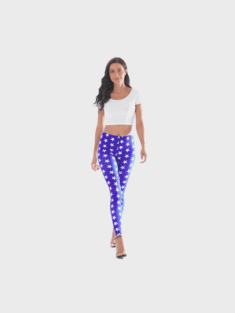 Superhero Stars Graphic Leggings