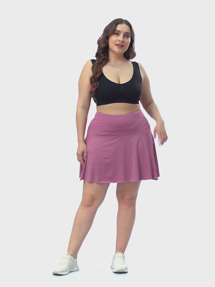 Plus Size Tennis Skort Pleated Golf Skirt with Shorts