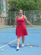 Plus Size Tennis Athletic Workout Dress with Built-in Shorts & Bra