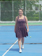 Plus Size Tennis Athletic Workout Dress with Built-in Shorts & Bra