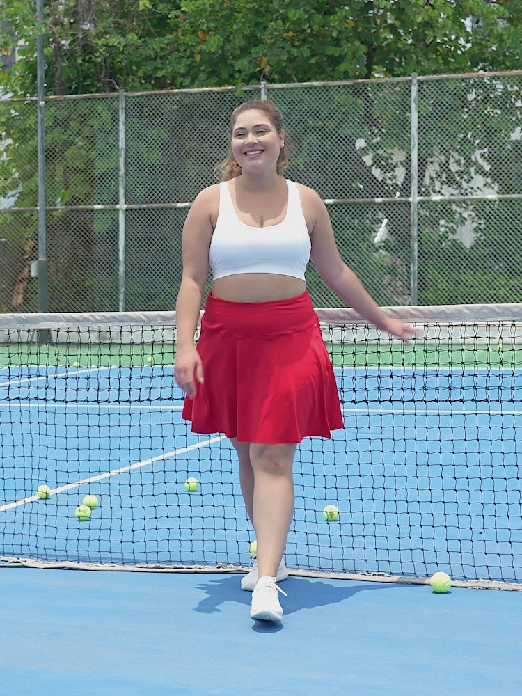 Plus Size Tennis Skort Pleated Golf Skirt with Shorts