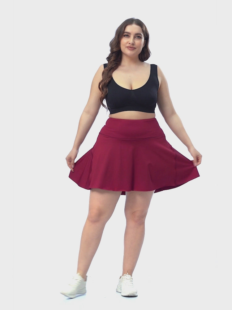 Plus Size Tennis Skort Pleated Golf Skirt with Shorts