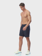 Navy Workout Shorts with 19th Hole Compression Liner 7 inch Inseam