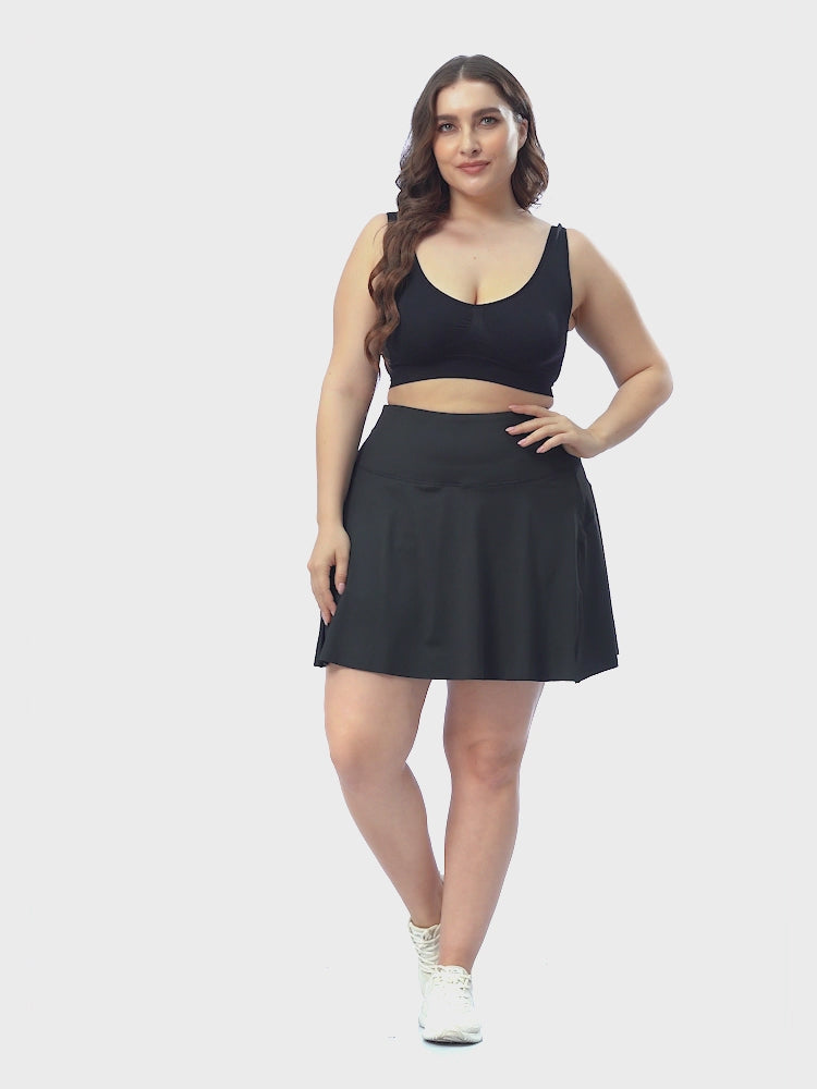 Plus Size Tennis Skort Pleated Golf Skirt with Shorts
